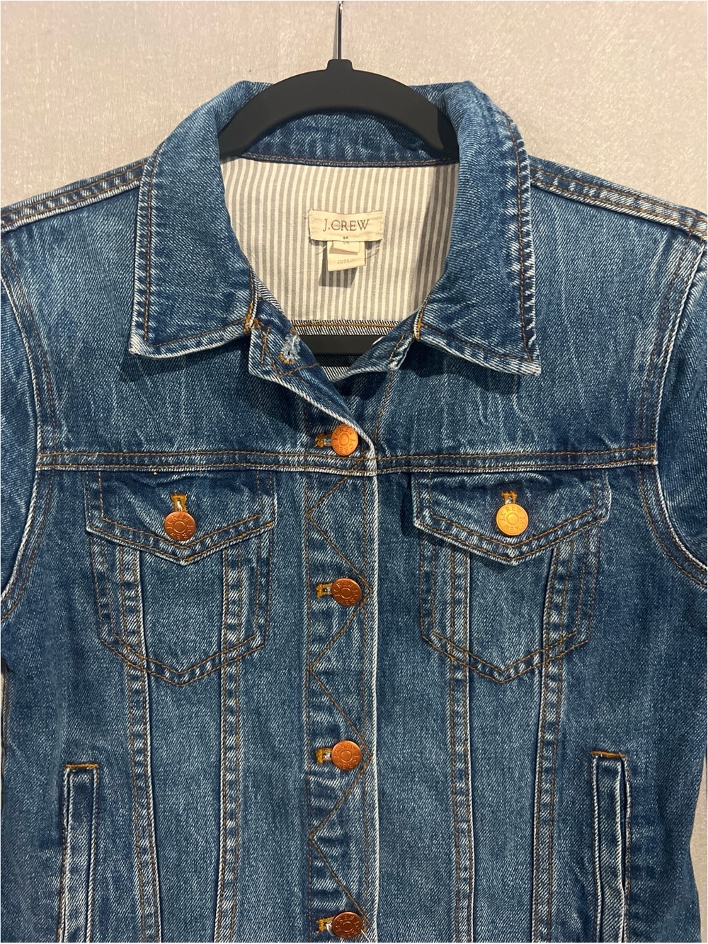 J. Crew Jacket Women’s XS Blue Medium Wash Cotton Preppy Classic Denim G7058 - Picture 5 of 14